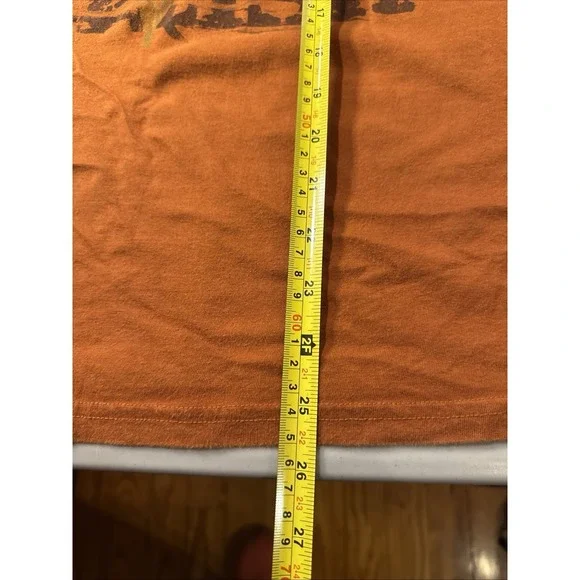 GUESS Mens T-Shirt Short Sleeve Round Neck L Orange Distressed Acid Wash Graphic - Picture 6 of 9